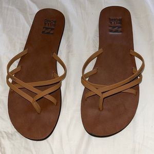 Tan billabong slide sandals 6/$16
